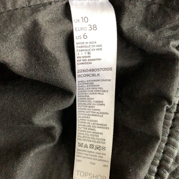 Topshop Leather Jacket - Picture 7 of 8